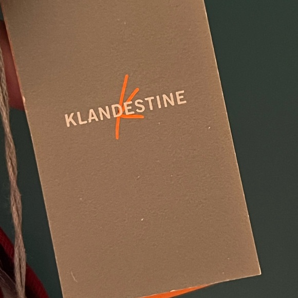 NWT Klandestine Midi Italy Pencil Skirt Euro Size 42/US 6 Burgundy, side slit - Picture 12 of 13